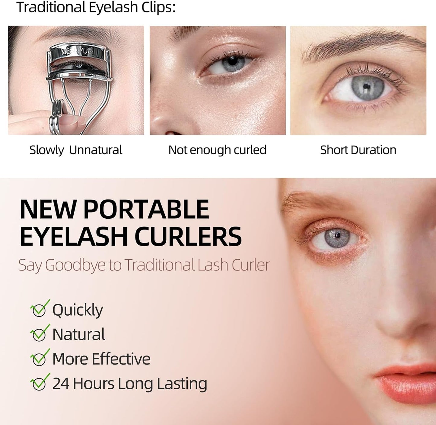 Heated Eyelash Curler, Heated Lash Curler, Eyelash Curler Heated, Electric Eyelash Curler Heated with Silicone Pad Safe for Natural Long-Lasting Eyelashes (Black, X8-132MM)