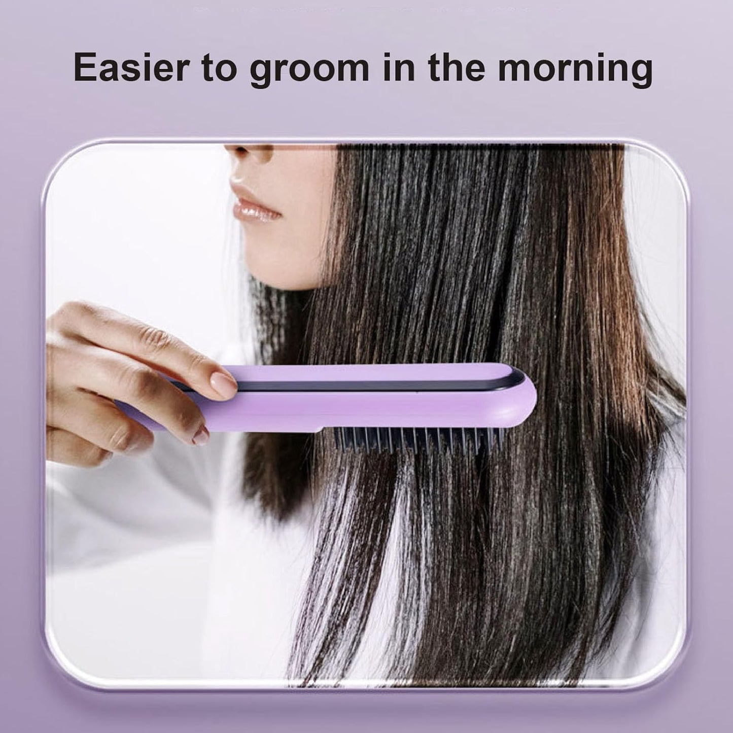 Get Your Hair Game On with the Portable Cordless Hair Straightener Brush - The Purple Magic Wand for Sleek Styles and Smooth Moves!