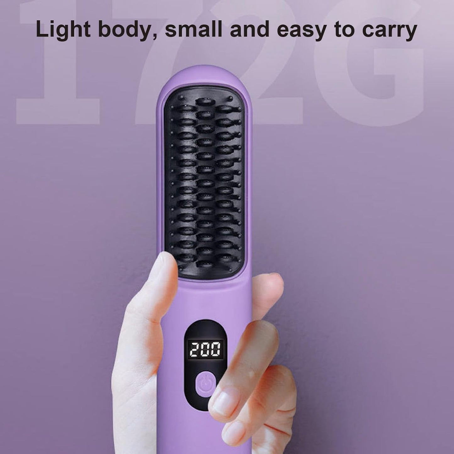 Get Your Hair Game On with the Portable Cordless Hair Straightener Brush - The Purple Magic Wand for Sleek Styles and Smooth Moves!